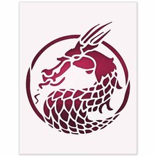 Chinese Dragon Stencil - Reusable Mylar Template for Wall Wood Canvas