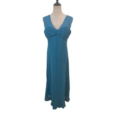 silk slinky dress Y2K Slinky Dress (XS) Yellow Vintage Midi Silk