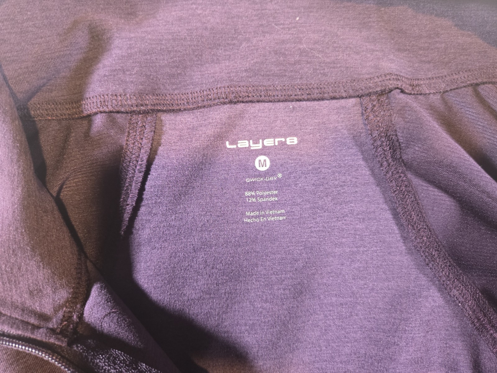 Layer 8 Performance, Purple Qwick Dry Athletic Top, ¼ Zip, Women's Medium 