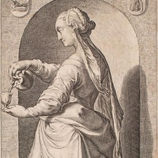 Jan Saenredam di Hubert Goltzius Temperis Pateras et Fercula orig incisione su rame