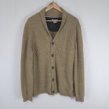 Carbon 2 Cobalt Men's Shawl Collar Cardigan Sweater Cable Knit Cotton Size XL 