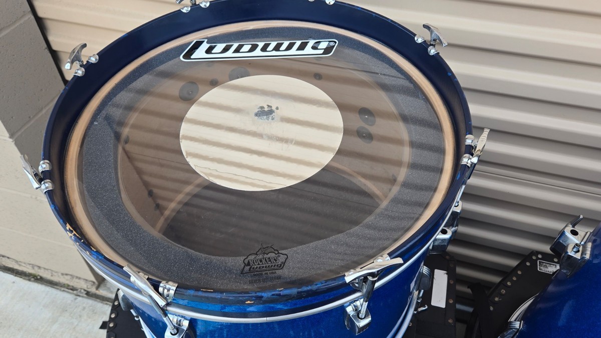 Ludwig Vintage Drum Set 8 Pc Blue Sparkle Jazz Excellent Condition