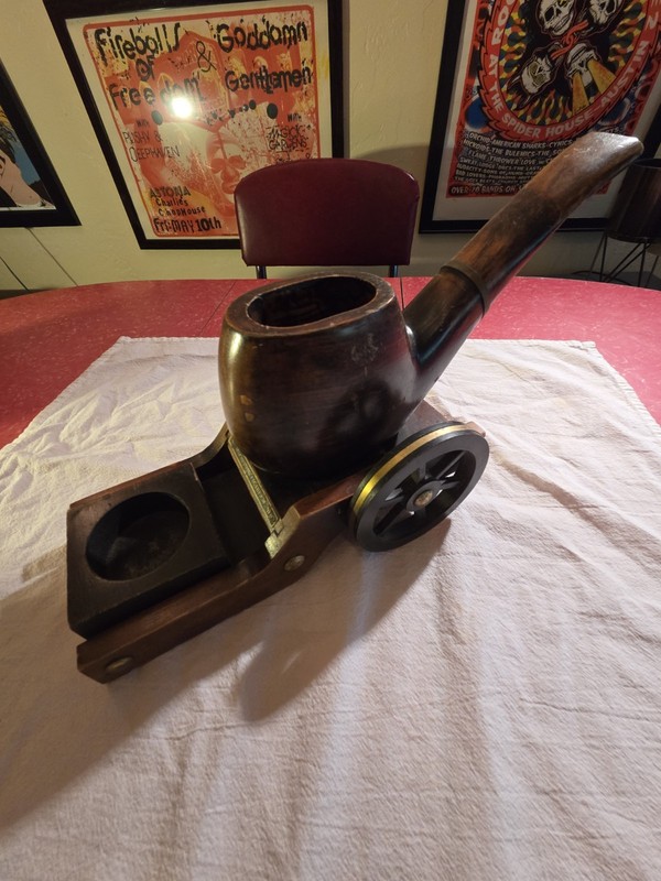 Vintage MacArthur Cigarette Set Wooden Pipe Ashtray WWII Military...