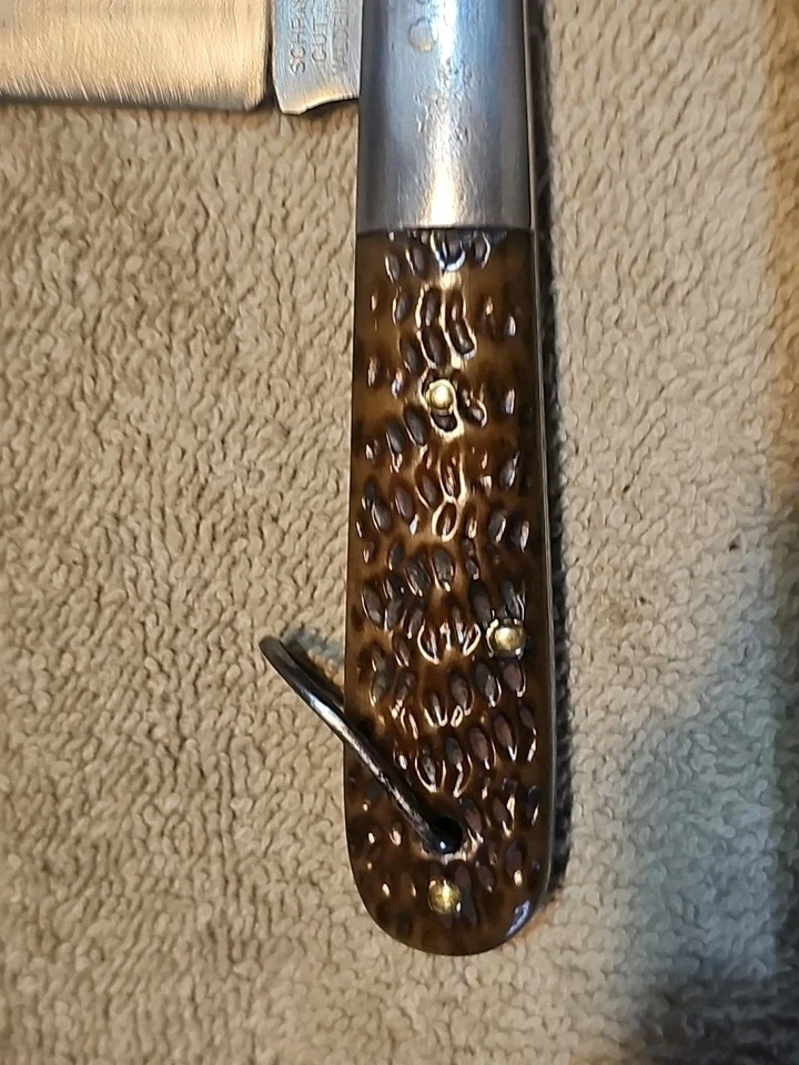  Rare Schrade Cut Co  Walden NY Jigged Bone Single Blade Pocket Knife Very Nice - Image 3 of 4