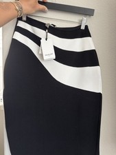 Mugler Womens Black White Pencil Skirt Size M