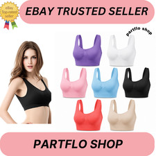 Sport Bras Seamless Wire-Free Light Support Tank Sports Yoga Sleep Bra 3 Pack US