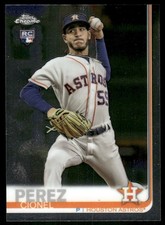 2019 Topps Chrome #62 Cionel Perez Rookie RC Astros Houston baseball card. rookie card picture