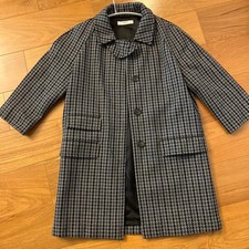 PRADA Chester Coat Size 40 Gray Check Pattern Front Pockets Stylish Design