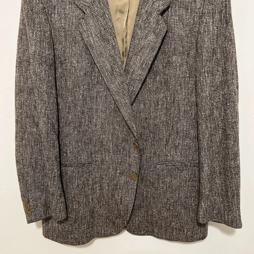 Blazer deportivo vintage Yves Saint Laurent marrón de lana y seda 42R hecho en Francia Foto 4 de 4