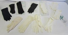 Vintage Ladies Gloves Lot of 11 Black 4pr White 7pr Hansen  Unbranded