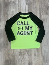 Under Armour 12mo Baby Toddler Lime Green Call My Agent Long Sleeve Athletic 