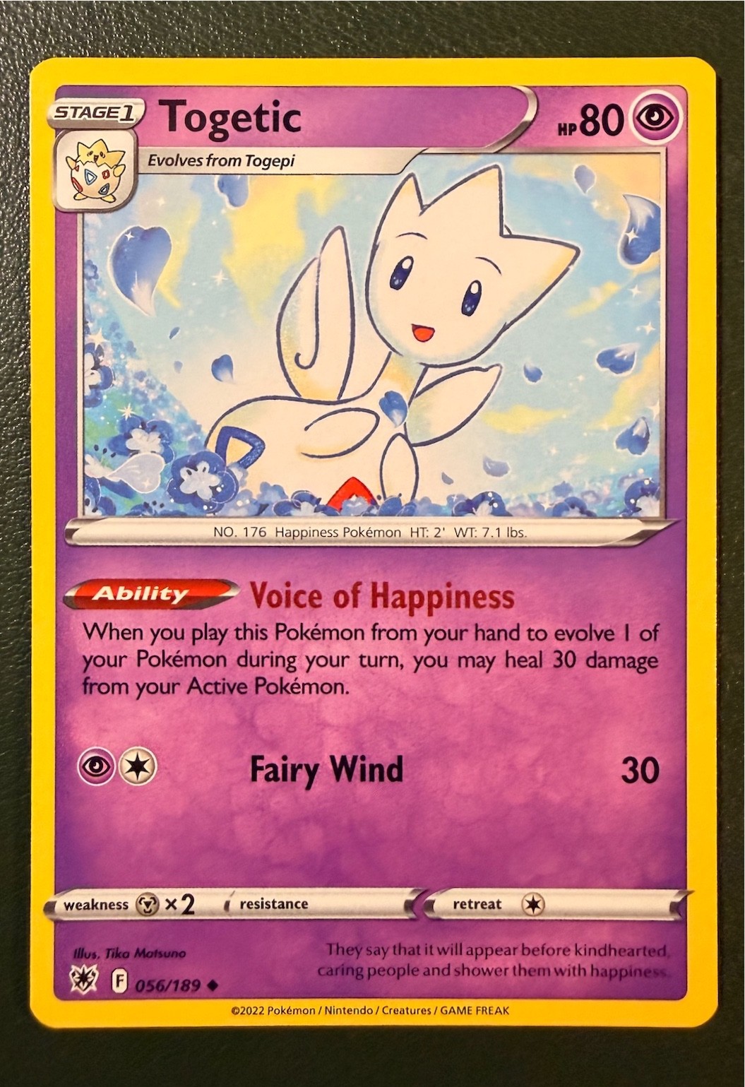 Pokemon TCG Togetic 56/189 Astral Radiance SWSH10 NM