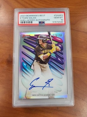 Ethan Salas 2023 Bowman's Best Shellacked Auto/250 Rookie RC PSA 10 (QUC021108)