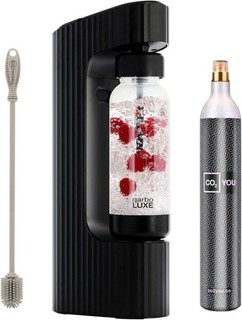 Sparkling Water Maker Machine CO2 Cylinder 1L Qarbo Black LUXE AUCTION NEW