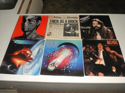 lot of 6 empty record albums covers NO vinyl journey acdc stones etc