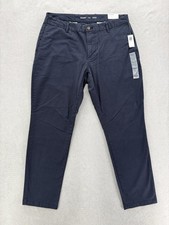 Old Navy Athletic Built-In Flex Chino Pants Mens 34x30 Blue Stretch Casual NWT