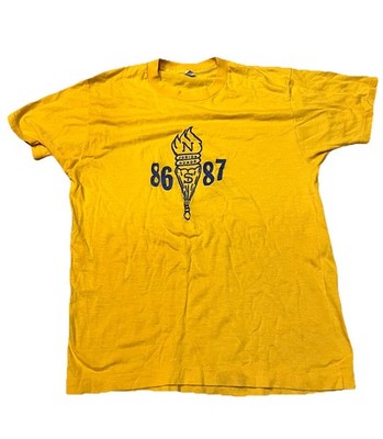 Vintage 1987 Junior Honor HS Single Stitch Yellow T Shirt Small Screen Stars