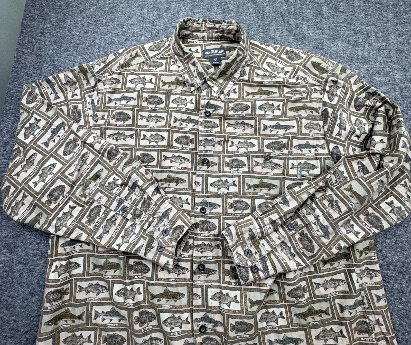 Woolrich Fish Frames Long Sleeve Button Down Shir… - image 2