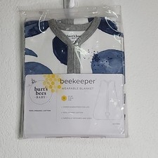 Burt's Bees beekeeper Sleep Sack Wearable Blanket Size s 0/6 Months Blue Moon
