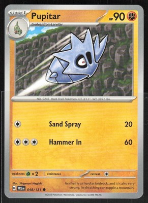 2025 Scarlet & Violet Series - Prismatic Evolutions Pupitar Common #48