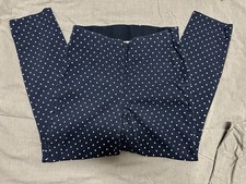 Old Navy Pixie Pants Women  s Size 6 Navy Blue White Polka Dot Ankle Career Work