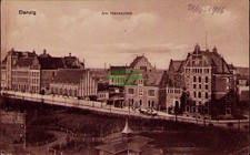 185028 AK Danzig 1916 Am Hansaplatz Neufahrwa...
