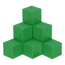 50Pcs Crafts Wooden Cube 1.5cm Square Green Natural Solid Wood Crafts Blocks
