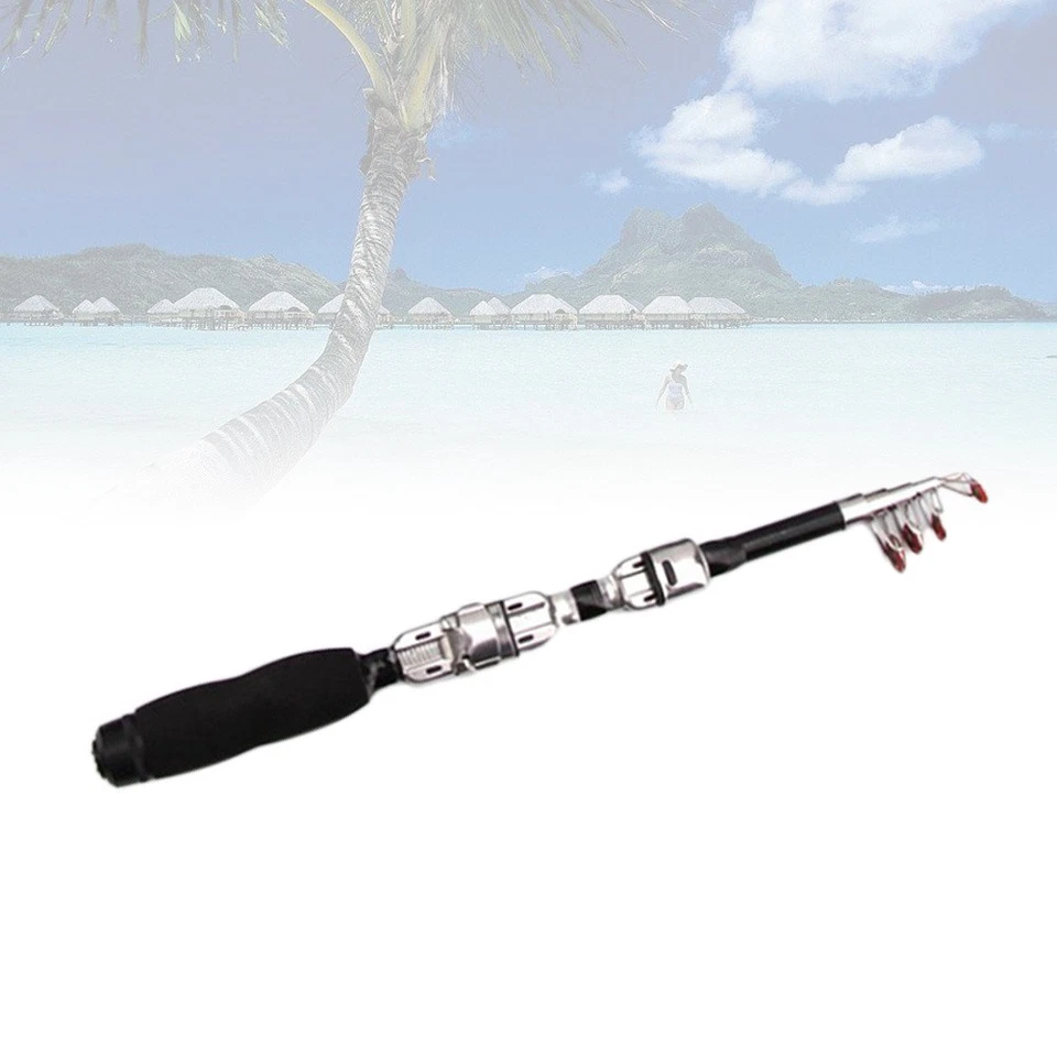 1 m a canna da pesca marina mini telescopico della canna da pesca (nero) - Immagine 4 di 4