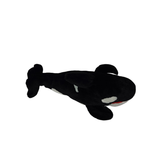 Orca Killer Whale Plush Hand Puppet Stuffed Animal Black White 14 Inch Squeaker - Picture 5 of 10