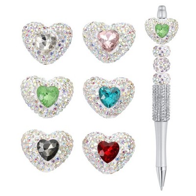 6Pcs Rhinestone Focal Bead Set for Pens(Pastel Basics)