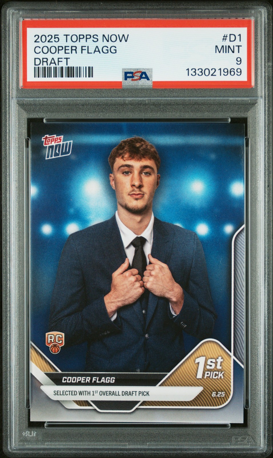 2025 TOPPS NOW DRAFT #D1 COOPER FLAGG ROOKIE RC PSA 9