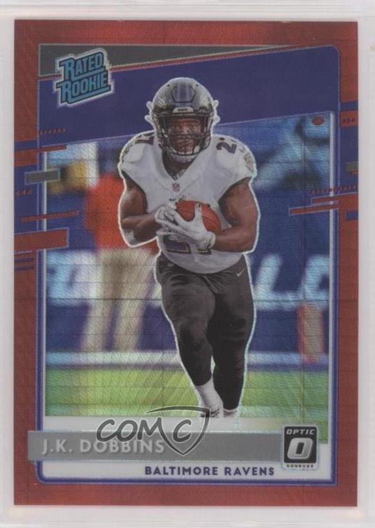 2020 Panini Donruss Optic Rated Rookies Red Hyper Prizm JK Dobbins #161 fs9
