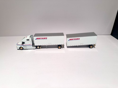 #ad #ad PEM Volvo Cab Double Pup Trailer Watkins Trucking 1 64 Semi Truck Diecast READ. $69.95