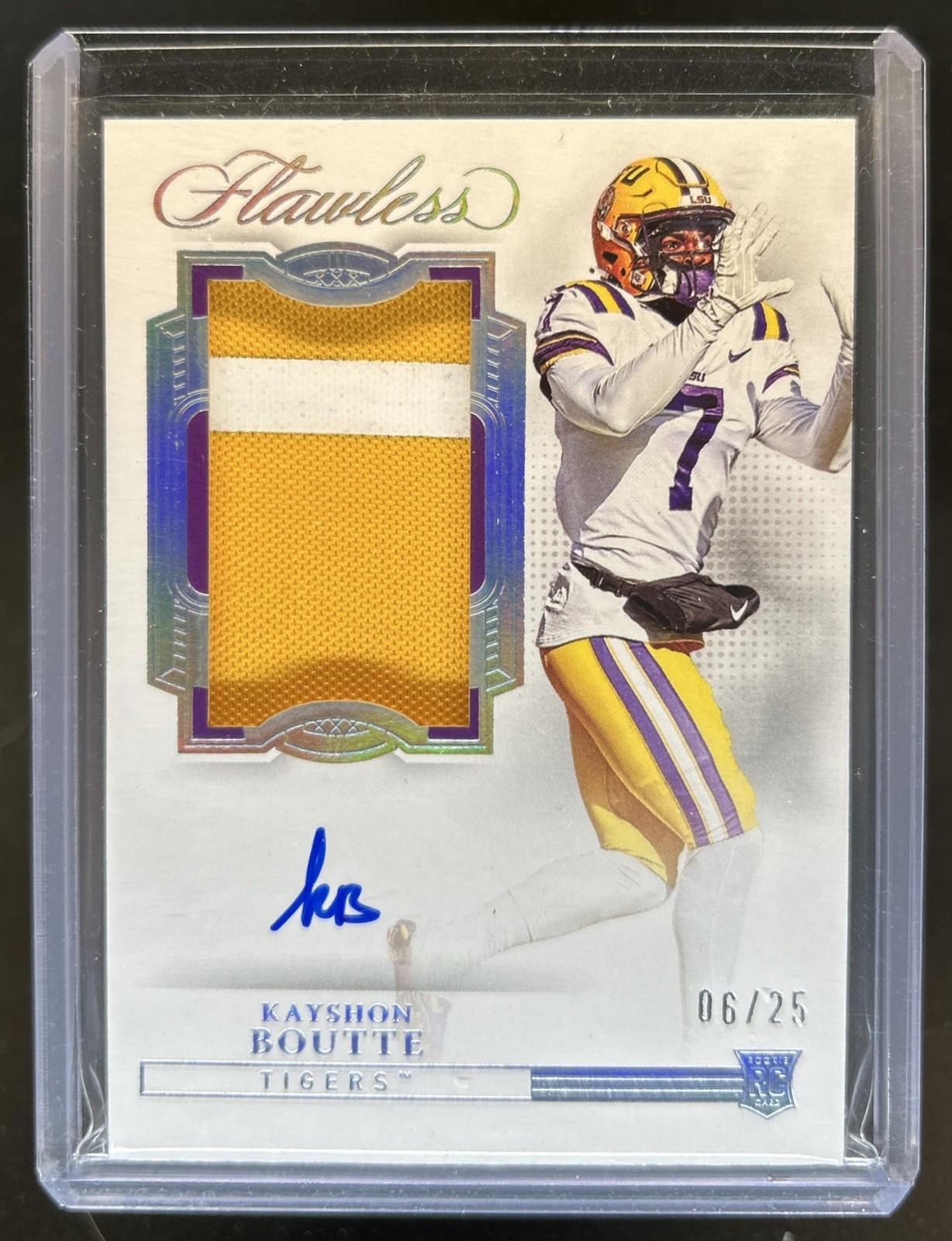 Kayshon Boutte Panini Flawless Collegiate Flawless Rookie Patch Autograph Vertical #RPAVKAB Base