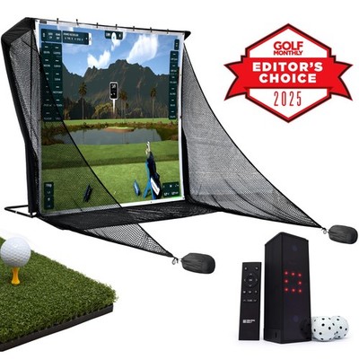SimSpace Indoor Golf Simulator Deluxe Übungsnetz Aufprallschirm Fahrmatte