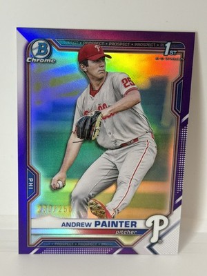 2021 Bowman Draft Andrew Painter #BDC-10 Purple Refractor Auto /250 1st