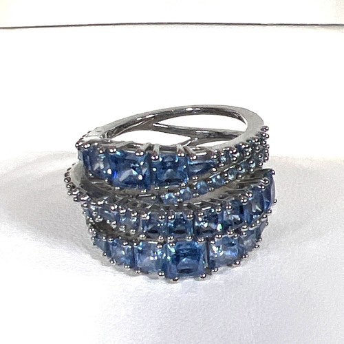 SWAROVSKI Twist Wrap Ring Blue Crystals Rhodium Plated Sz 6/6.5 - Bild 2 von 8
