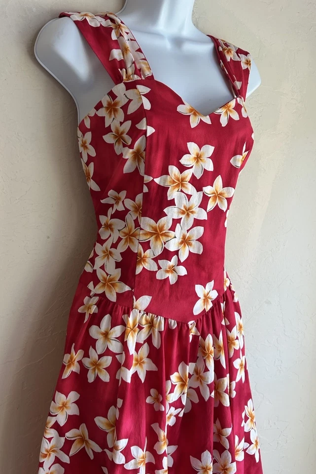 Vestido Midi Vintage Royal Hawaiian Creations XL Tropical Hecho en Hawaii Ajuste Acampanado Foto 4 de 4