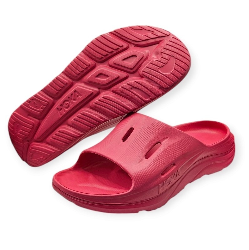HOKA Ora 3 Recovery Sandals Mens Size 14 Raspberry Pink EVA Comfort Slide-image