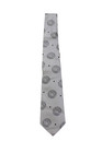 Versace Men's Classic Silk Geometric Print Neck Tie Silver One Size