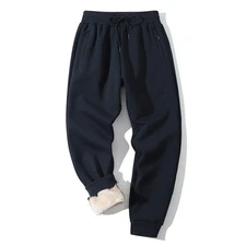 Men Sports Sherpa Pants Workout Baggy Sweatpant Winter Warm Trousers