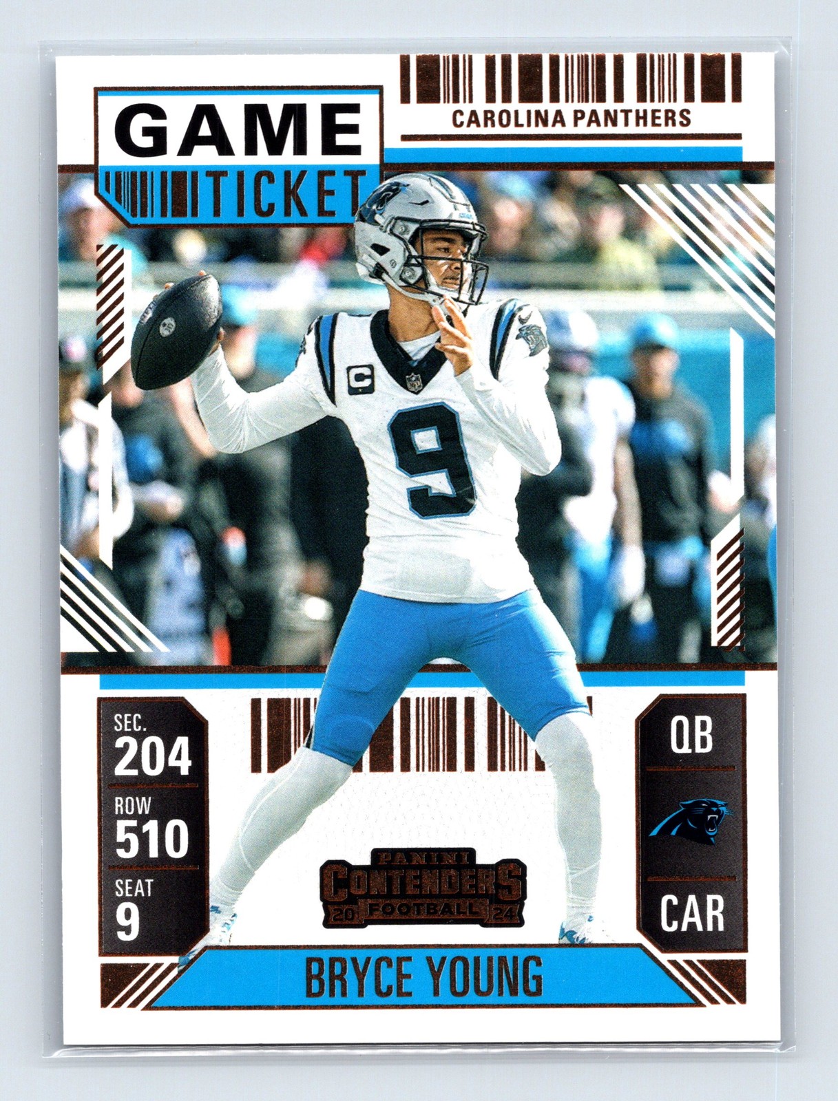 Bryce Young Carolina Panthers 2024 Panini Contenders #14 Game Ticket Bronze