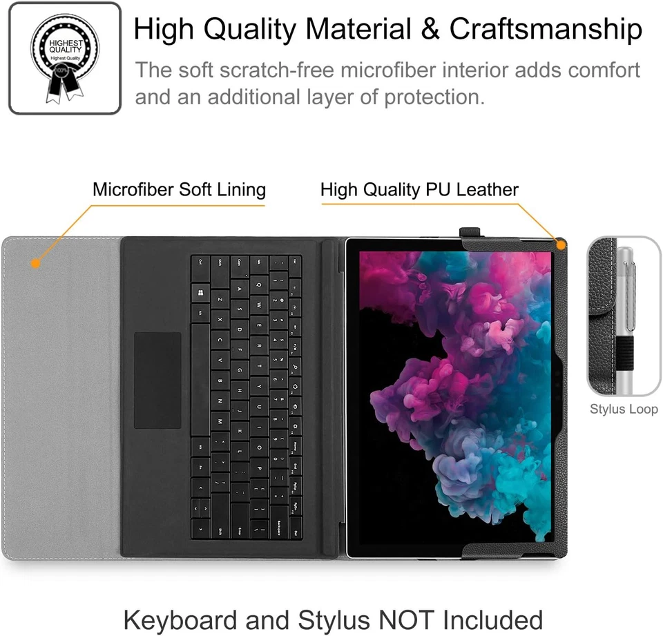 Custodia per Microsoft Surface Pro 7+ / 7/6 / 5/4 / 3 12.3 Pollici Tablet - [Mul - Immagine 3 di 4