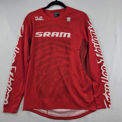 #ad Troy Lee Designs Sprint Jersey Small SRAM Shifted Fiery Red MTB BMX LS NWT $33.13