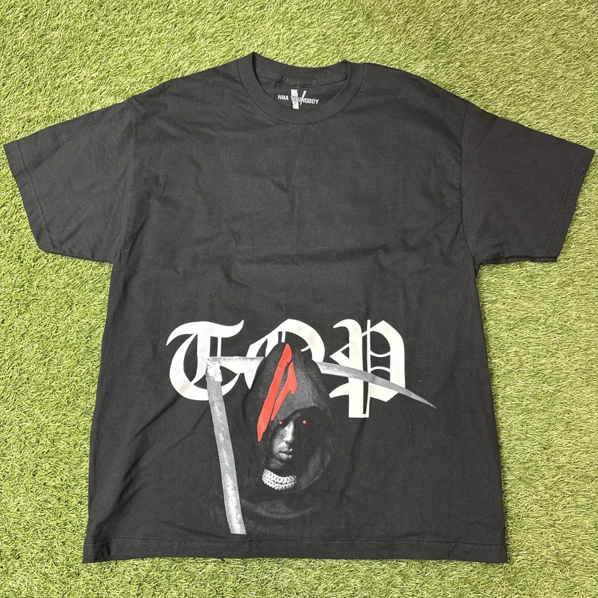 New NBA YoungBoy x Vlone Murder Business Black Tshirt Size L