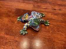 Hand painted Talavera Ceramic Frog Figurine f...