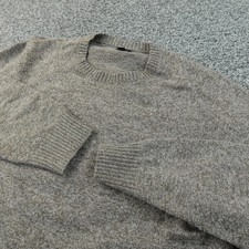 J Crew Sweater Mens L Beige Gray Lambswool Blend Crewneck Knit Pullover Soft