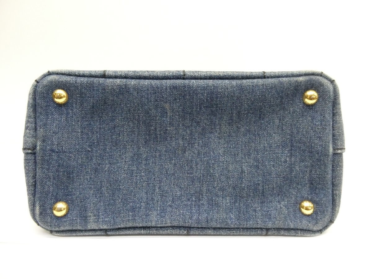 PRADA Canapa Denim Tote Bag 1BG439 Shoulder Strap Missing With Certificate Bag W thumbnail 4