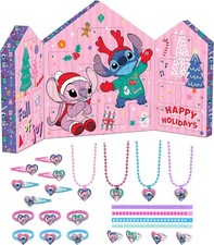 Stitch Advent Calendar for Girls – 24 Day Surprise Accessories Set with Neckl