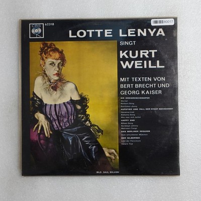 Lotte Lenya Lotte Lenya Singt Kurt Weill LP Vinyl Album Record Pop Stage &